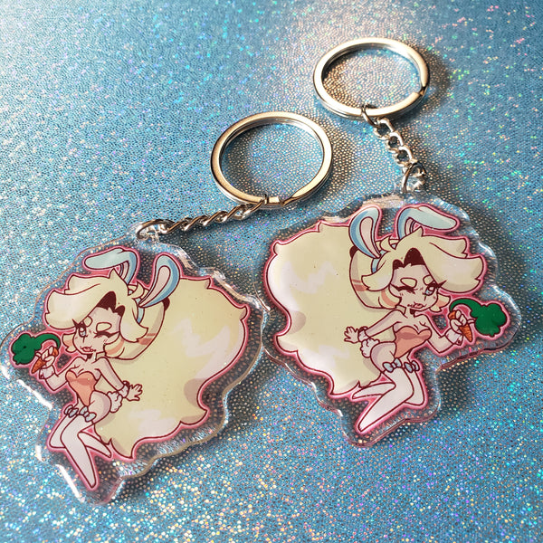 Peach Bunny Penelope Acrylic Charm